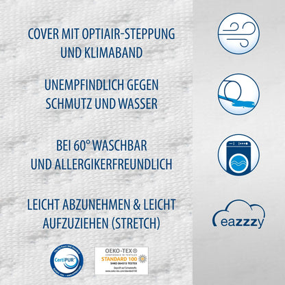 Genius eazzzy Matratzentopper 90x200 cm Matratzenauflage Topper Visco Set Bett; A19204