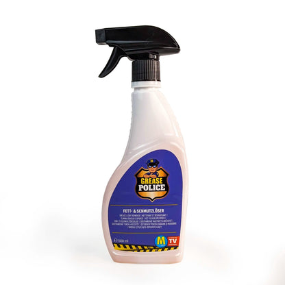 Grease Police inkl. Mikrofasertuch | kraftvoller Reiniger gegen Fett, Schmutz und eingebranntes | universal Fettlöser für Küche, Bad, Garten uvm. | das Original aus dem TV