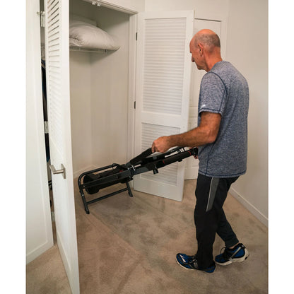 Gymform® Slim Fold Treadmill - kompaktes, zusammenklappbares Laufband, Fitnessgerät 6 km/h, 3 Programme sowie 3 variabel einstellbare Geschwindigkeiten bis 110 kg – Aus der TV Werbung