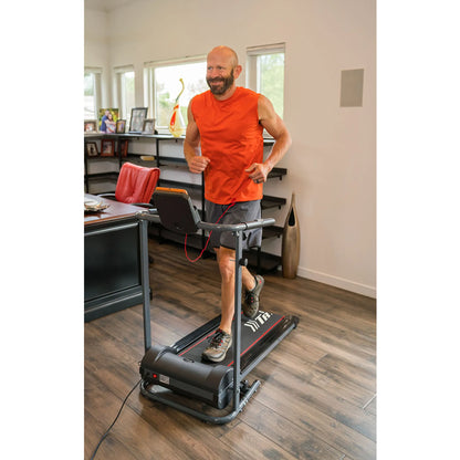Gymform® Slim Fold Treadmill - kompaktes, zusammenklappbares Laufband, Fitnessgerät 6 km/h, 3 Programme sowie 3 variabel einstellbare Geschwindigkeiten bis 110 kg – Aus der TV Werbung