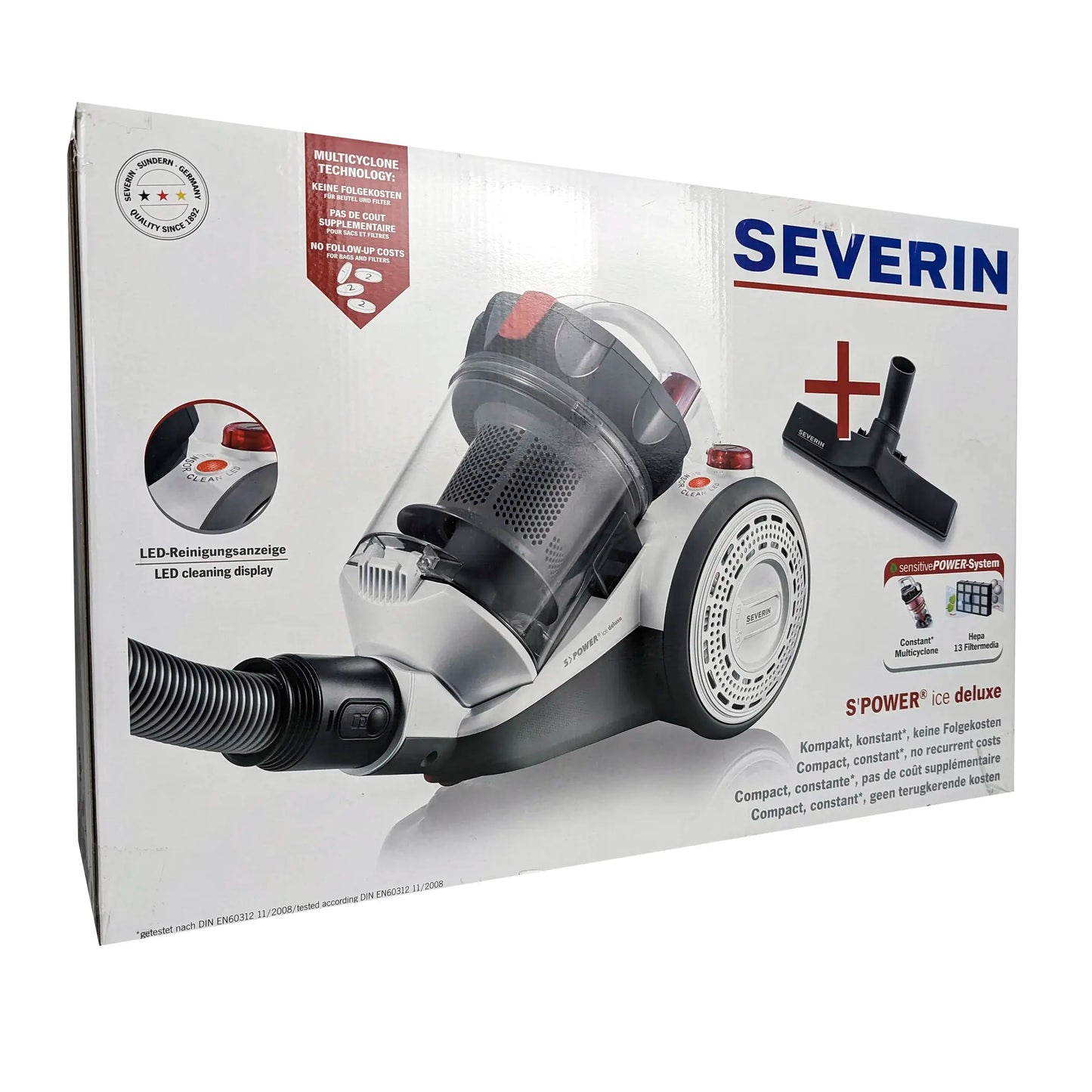 SEVERIN My 7102 S Power Staubsauger Beutellos 800 Watt + Zusätzliche XL-Parkettdüse