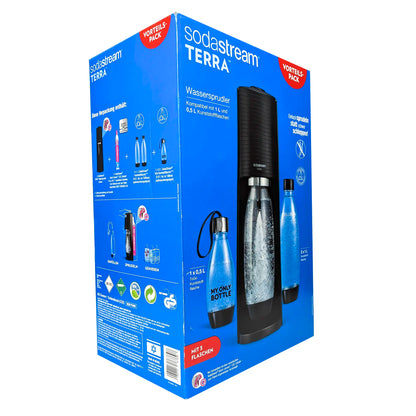 SodaStream TERRA Vorteilspack, Schwarz mit 3 Flaschen