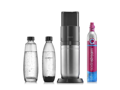 SodaStream DuoTitan Trinkwassersprudler, inkl. 1x 1 Liter Glasflasche, 1x 1 Liter PET, 1 x Quick Connect Zylinder