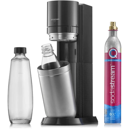 SodaStream DuoTitan Trinkwassersprudler, inkl. 1x 1 Liter Glasflasche, 1x 1 Liter PET, 1 x Quick Connect Zylinder