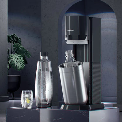 SodaStream DuoTitan Trinkwassersprudler, inkl. 1x 1 Liter Glasflasche, 1x 1 Liter PET, 1 x Quick Connect Zylinder