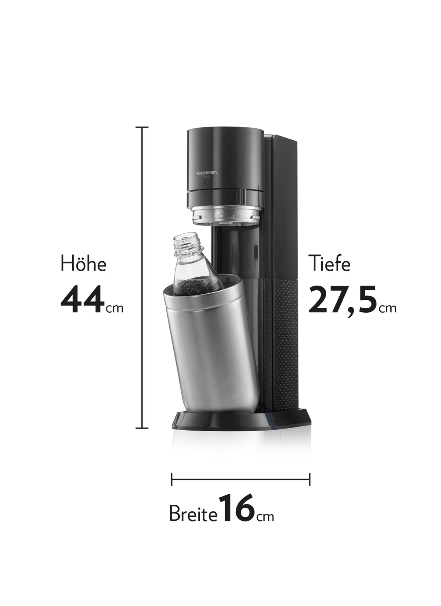 SodaStream DuoTitan Trinkwassersprudler, inkl. 1x 1 Liter Glasflasche, 1x 1 Liter PET, 1 x Quick Connect Zylinder