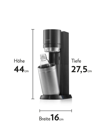 SodaStream DuoTitan Trinkwassersprudler, inkl. 1x 1 Liter Glasflasche, 1x 1 Liter PET, 1 x Quick Connect Zylinder