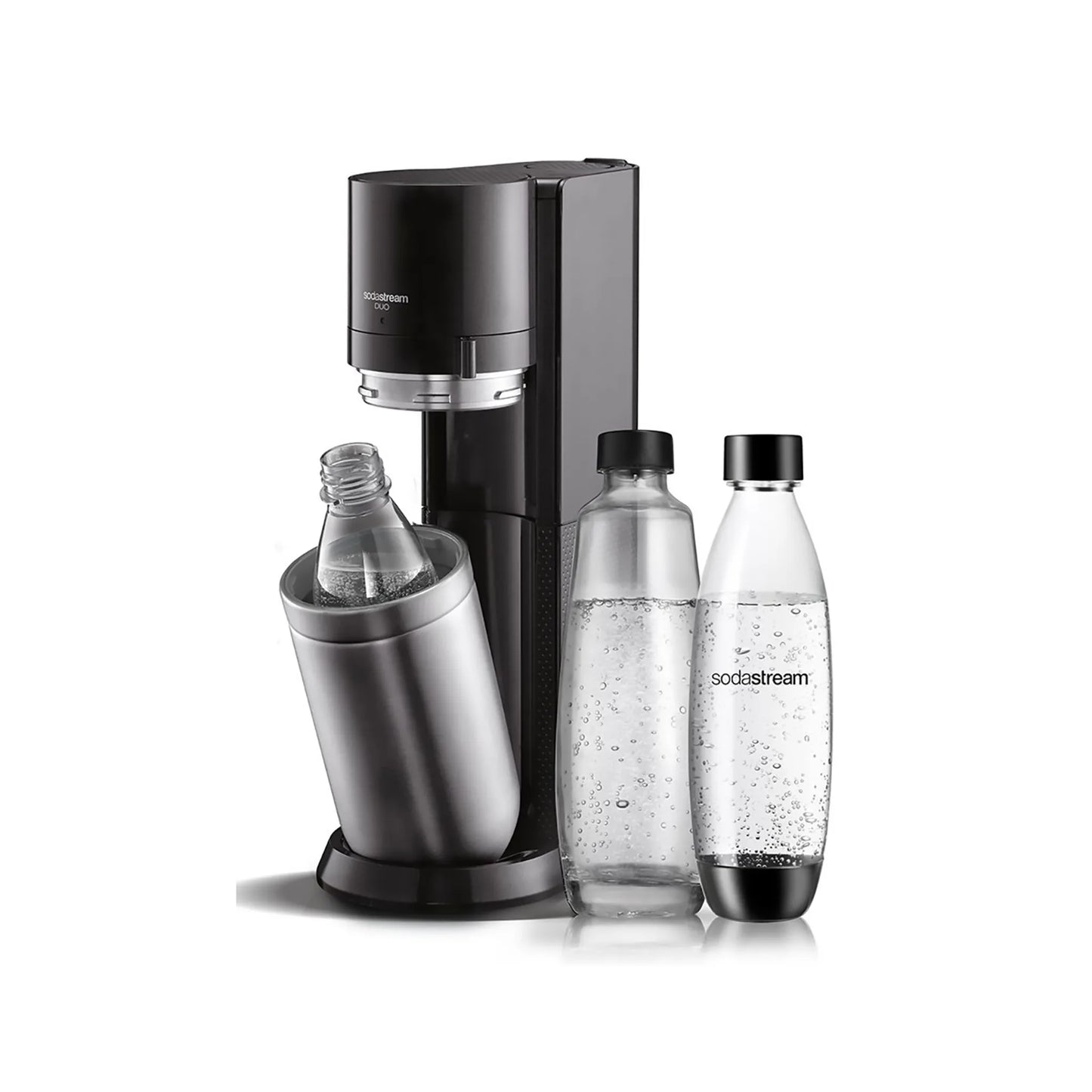 SodaStream DuoTitan Trinkwassersprudler, inkl. 1x 1 Liter Glasflasche, 1x 1 Liter PET, 1 x Quick Connect Zylinder