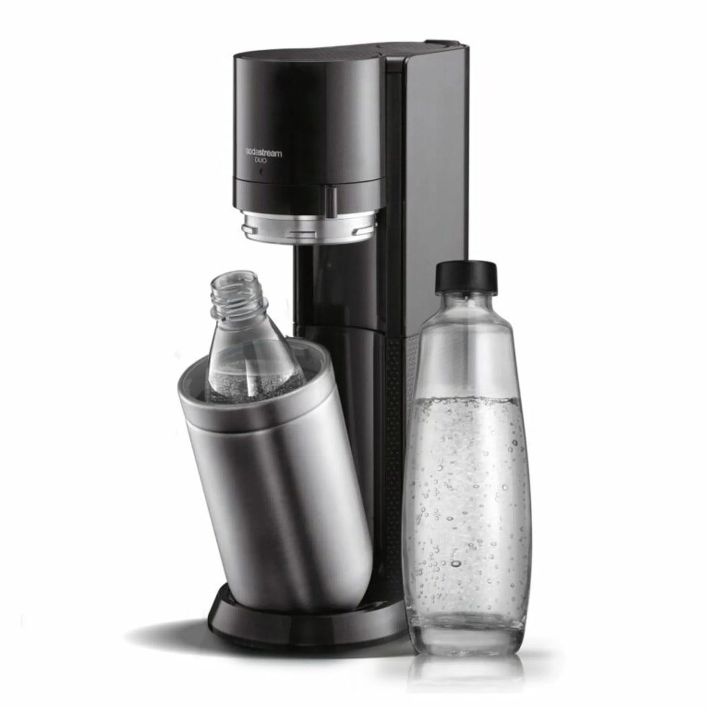 SodaStream DuoTitan Trinkwassersprudler, inkl. 1x 1 Liter Glasflasche, 1x 1 Liter PET, 1 x Quick Connect Zylinder