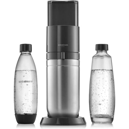 SodaStream DuoTitan Trinkwassersprudler, inkl. 1x 1 Liter Glasflasche, 1x 1 Liter PET, 1 x Quick Connect Zylinder
