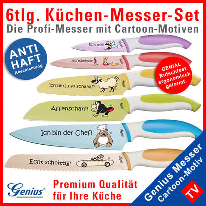 Genius® Profi-Messer-Set 6tlg. mit Cartoon-Drucken - tv-original - 2